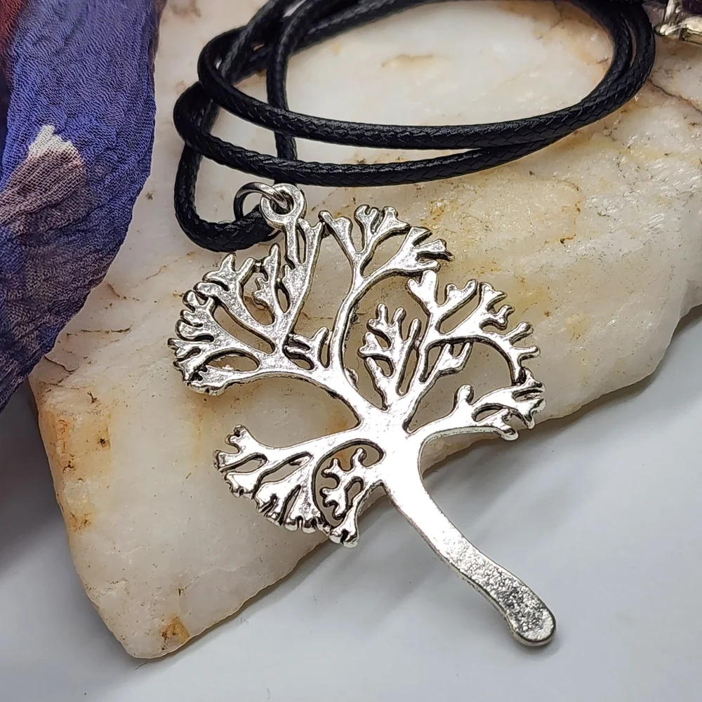❤️ Tree Of Life Jewelry Hypoallergenic Black Necklace Silver Tree Pendant